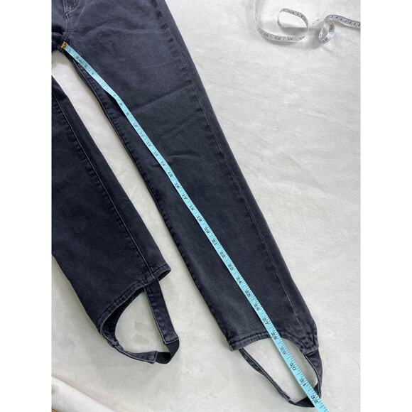 New Favorite Daughter Evelyn High Rise Straight Leg Stirrup Jeans Storm Black - Picture 10 of 10